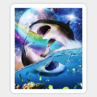 Yin-Yang Sharks, Rainbow Space Shark Sticker